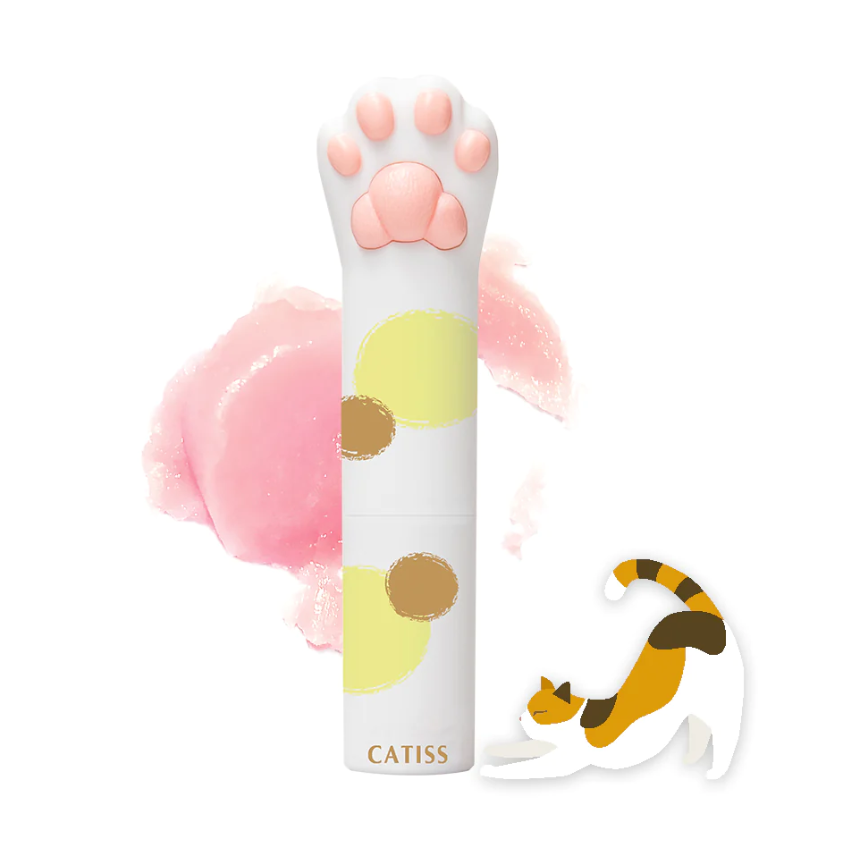 Tortoiseshell Cat Paw Lip Balm Berry Flavor & Natural Pink