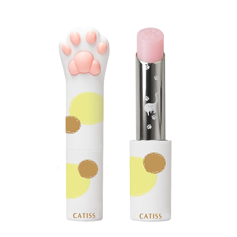 Tortoiseshell Cat Paw Lip Balm Berry Flavor & Natural Pink
