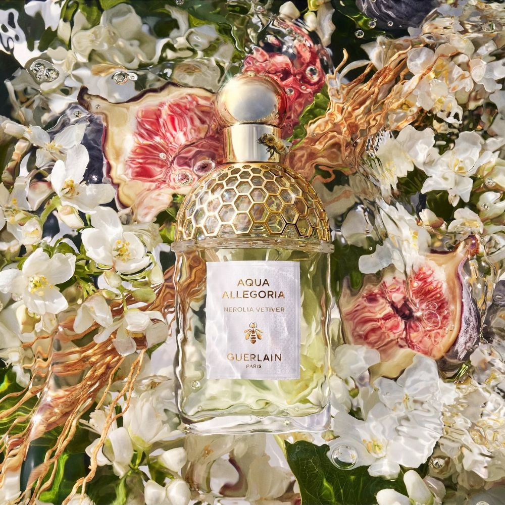 Guerlain Nerolia Vetiver perfume with neroli flowers and basil – bright citrus floral scent