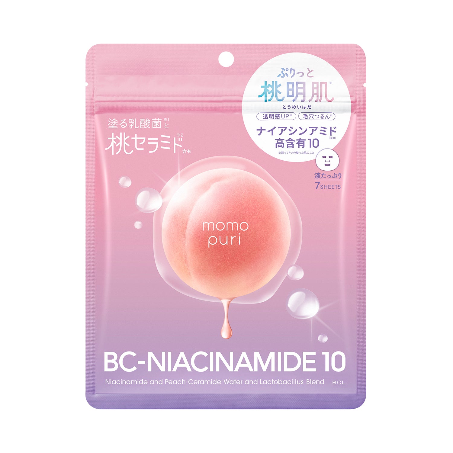 Niacinamide & Peach Ceramide Water & Lactobacillus Blend Facial Mask