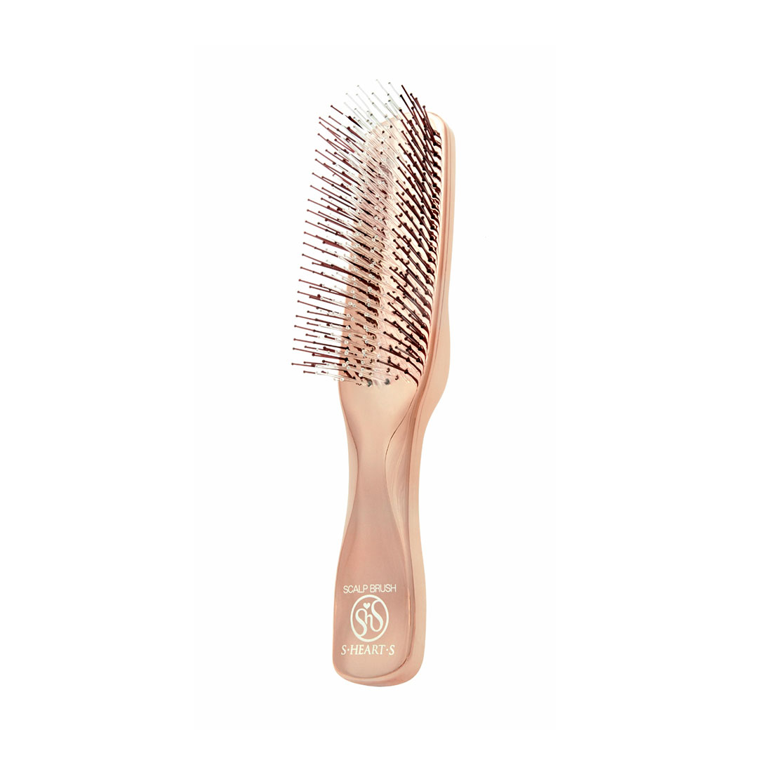 S Heart S Scalp Brush World Model Long Pink Gold