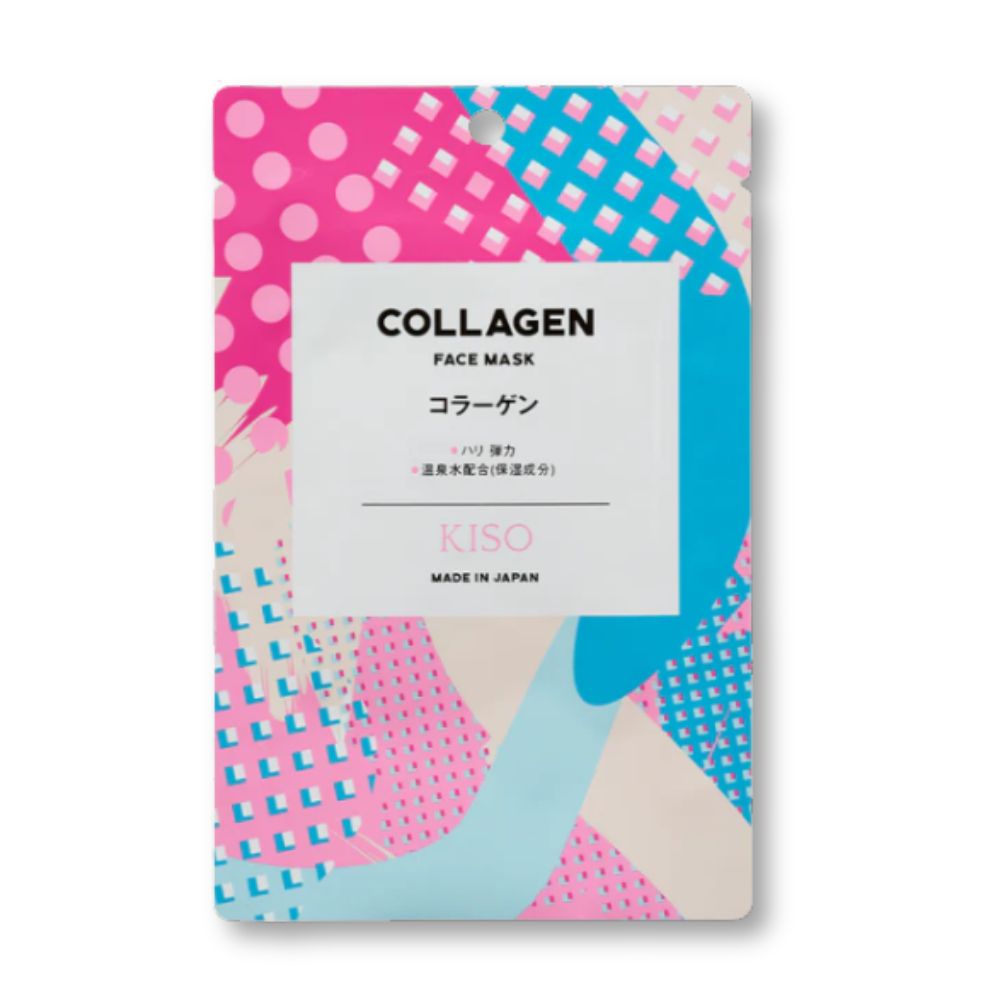 Kisocare Collagen Facial Mask — Japanese daily all-in-one sheet mask with quadruple collagen complex
